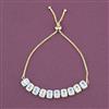 American Diamond Adjustable Bracelet with Rhodium Plating 2 Tone Plating Mehndi Plating