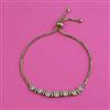 American Diamond Adjustable Bracelet with Rhodium Plating 2 Tone Plating Mehndi Plating