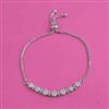 American Diamond Adjustable Bracelet with Rhodium Plating 2 Tone Plating Mehndi Plating