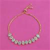 American Diamond Adjustable Bracelet with Rhodium Plating 2 Tone Plating Mehndi Plating