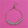 American Diamond Adjustable Bracelet with Rhodium Plating 2 Tone Plating Mehndi Plating