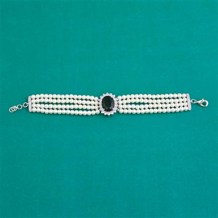 American Diamond Adjustable Bracelet with Rhodium Plating
