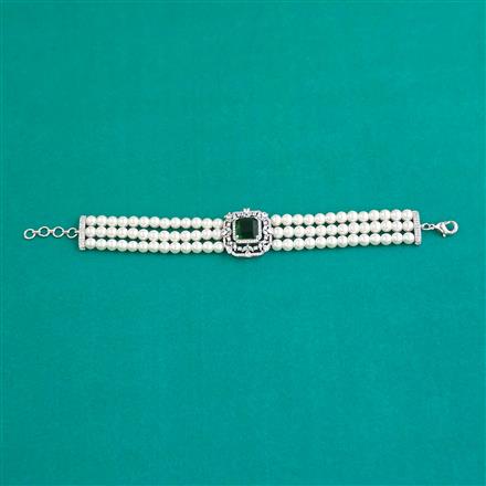 American Diamond Adjustable Bracelet with Rhodium Plating