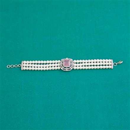 American Diamond Adjustable Bracelet with Rhodium Plating