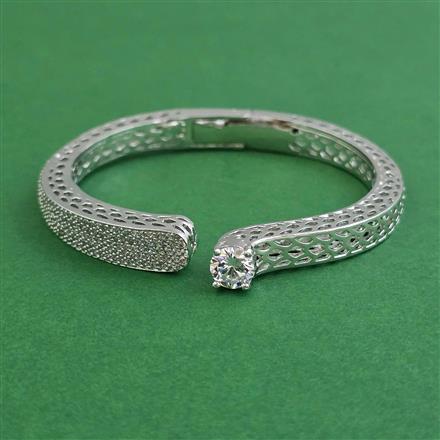 American Diamond Openable kada with Rhodium Plating Carat Plating
