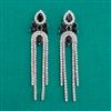 American Diamond Long Earring with Rhodium Plating