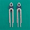 American Diamond Long Earring with Rhodium Plating