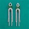 American Diamond Long Earring with Rhodium Plating