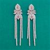 American Diamond Long Earring with Rhodium Plating
