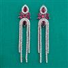 American Diamond Long Earring with Rhodium Plating