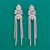 American Diamond Long Earring with Rhodium Plating