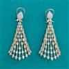 American Diamond Long Earring with Rhodium Plating Carat Plating