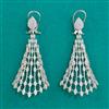 American Diamond Long Earring with Rhodium Plating Carat Plating