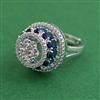 American Diamond Adjustable Ring with Rhodium Plating