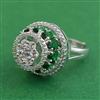 American Diamond Adjustable Ring with Rhodium Plating
