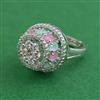 American Diamond Adjustable Ring with Rhodium Plating