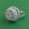 American Diamond Adjustable Ring with Rhodium Plating