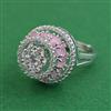American Diamond Adjustable Ring with Rhodium Plating