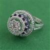 American Diamond Adjustable Ring with Rhodium Plating