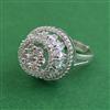 American Diamond Adjustable Ring with Rhodium Plating