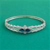 American Diamond Openable kada with Rhodium Plating