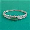 American Diamond Openable kada with Rhodium Plating