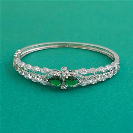 American Diamond Openable kada with Rhodium Plating