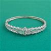 American Diamond Openable kada with Rhodium Plating