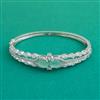 American Diamond Openable kada with Rhodium Plating