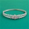 American Diamond Openable kada with Rhodium Plating