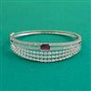 American Diamond Openable kada with Rhodium Plating