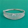 American Diamond Openable kada with Rhodium Plating