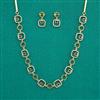American Diamond Delicate Necklace with Rhodium Plating 2 Tone Plating Mehndi Plating