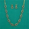American Diamond Delicate Necklace with Rhodium Plating 2 Tone Plating Mehndi Plating