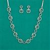 American Diamond Delicate Necklace with Rhodium Plating 2 Tone Plating Mehndi Plating