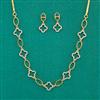 American Diamond Delicate Necklace with Rhodium Plating 2 Tone Plating Mehndi Plating