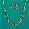 American Diamond Delicate Necklace with Rhodium Plating 2 Tone Plating Mehndi Plating