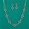 American Diamond Delicate Necklace with Rhodium Plating 2 Tone Plating Mehndi Plating