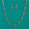 American Diamond Delicate Necklace with Rhodium Plating 2 Tone Plating Mehndi Plating