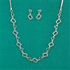 American Diamond Delicate Necklace with Rhodium Plating 2 Tone Plating Mehndi Plating