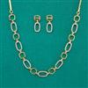 American Diamond Delicate Necklace with Rhodium Plating 2 Tone Plating Mehndi Plating