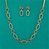 American Diamond Delicate Necklace with Rhodium Plating 2 Tone Plating Mehndi Plating