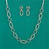 American Diamond Delicate Necklace with Rhodium Plating 2 Tone Plating Mehndi Plating