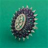 American Diamond Adjustable Ring with Rhodium Plating