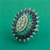 American Diamond Adjustable Ring with Rhodium Plating