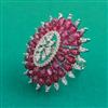 American Diamond Adjustable Ring with Rhodium Plating