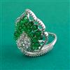American Diamond Adjustable Ring with Rhodium Plating