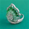 American Diamond Adjustable Ring with Rhodium Plating