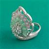 American Diamond Adjustable Ring with Rhodium Plating