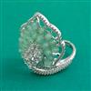 American Diamond Adjustable Ring with Rhodium Plating